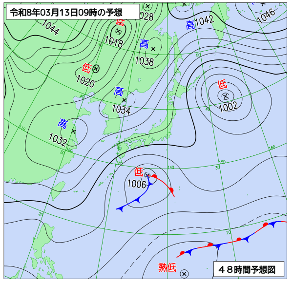 48時間天気予想図