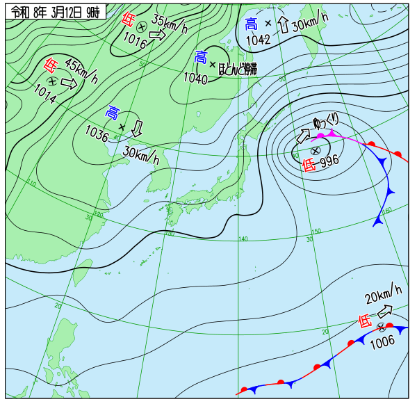 今日の天気予想図