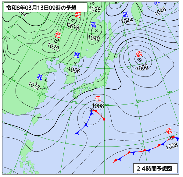24時間天気予想図