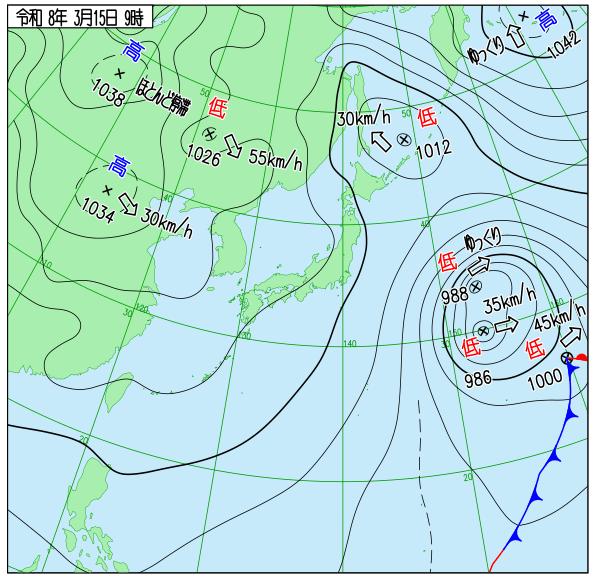 今日の天気予想図