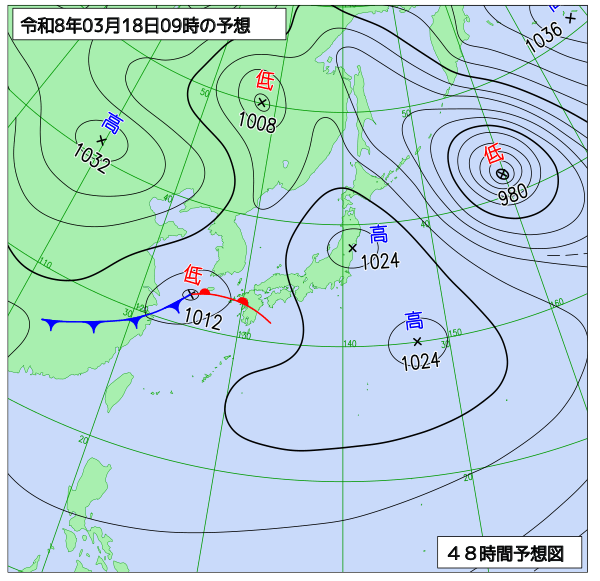 48時間天気予想図