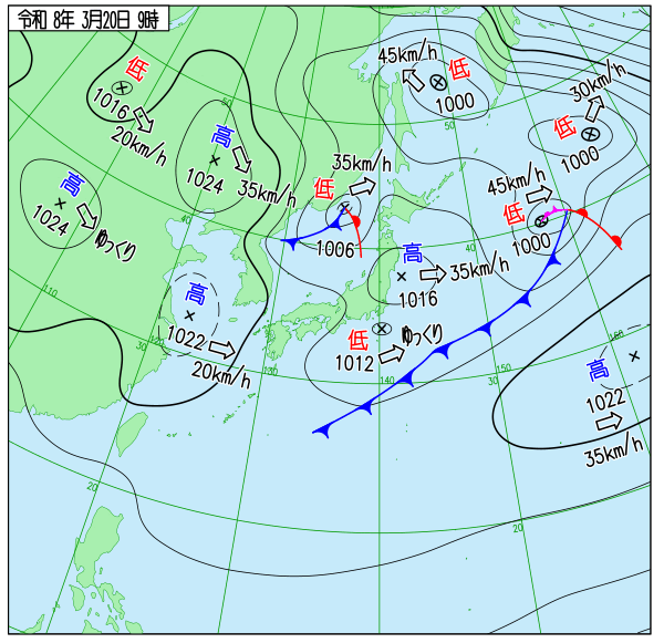 今日の天気予想図