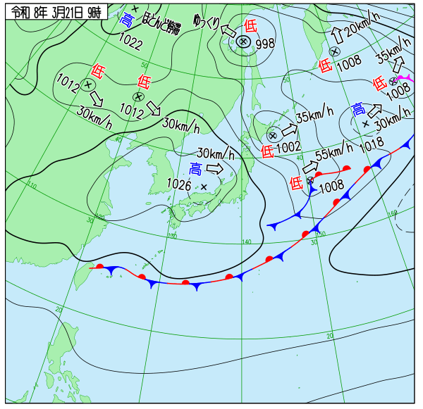 今日の天気予想図