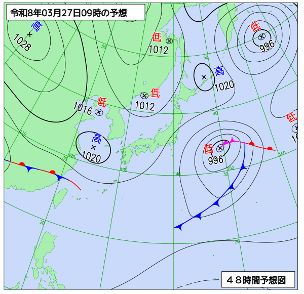 48時間天気予想図