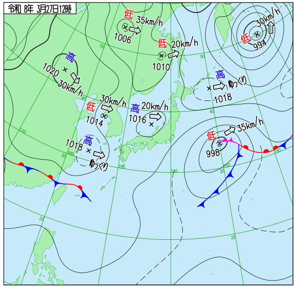 今日の天気予想図