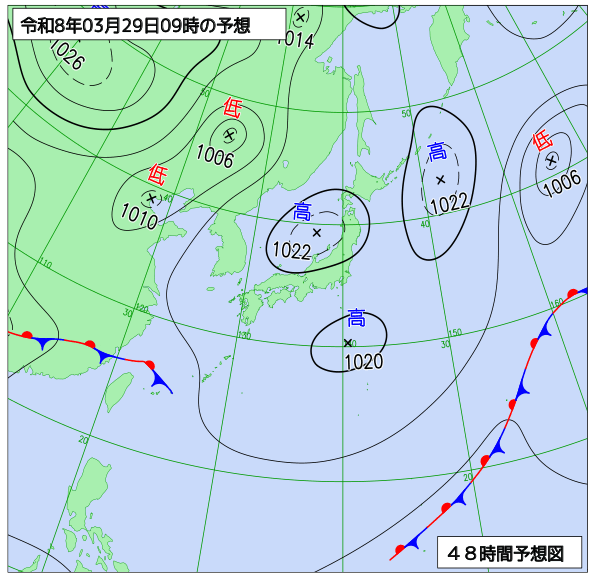 48時間天気予想図