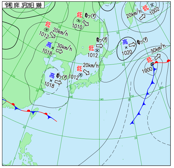 今日の天気予想図