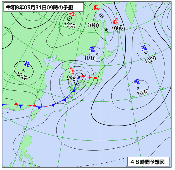 48時間天気予想図