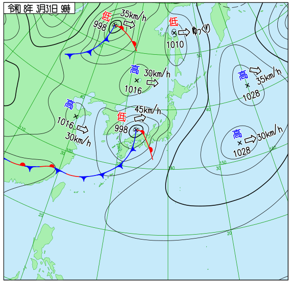 今日の天気予想図