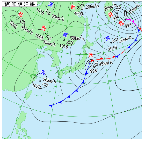 今日の天気予想図