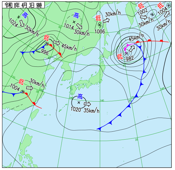 今日の天気予想図