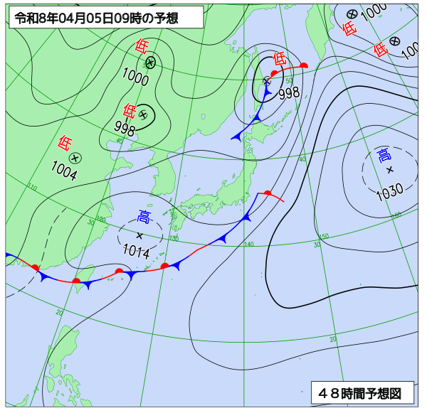 48時間天気予想図