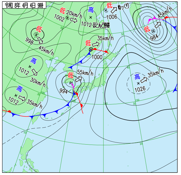 今日の天気予想図