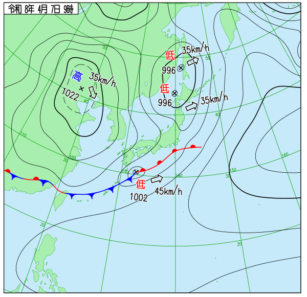 今日の天気予想図