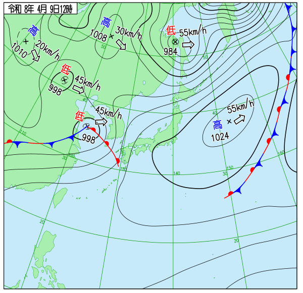 今日の天気予想図