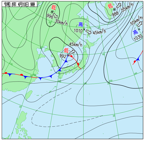 今日の天気予想図