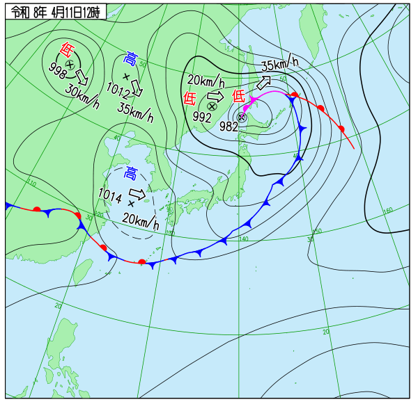 今日の天気予想図