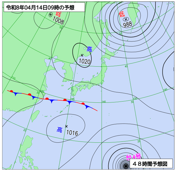 48時間天気予想図
