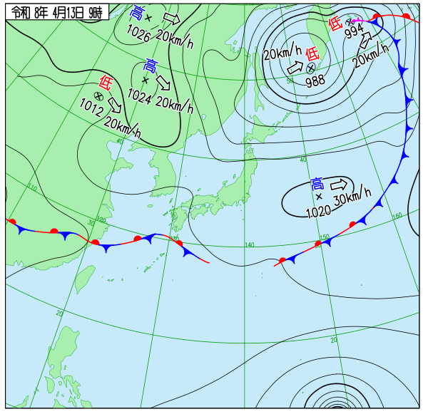 今日の天気予想図