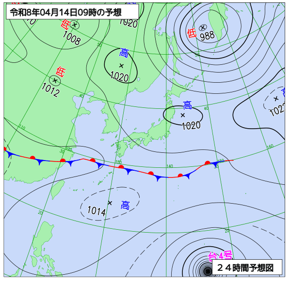24時間天気予想図