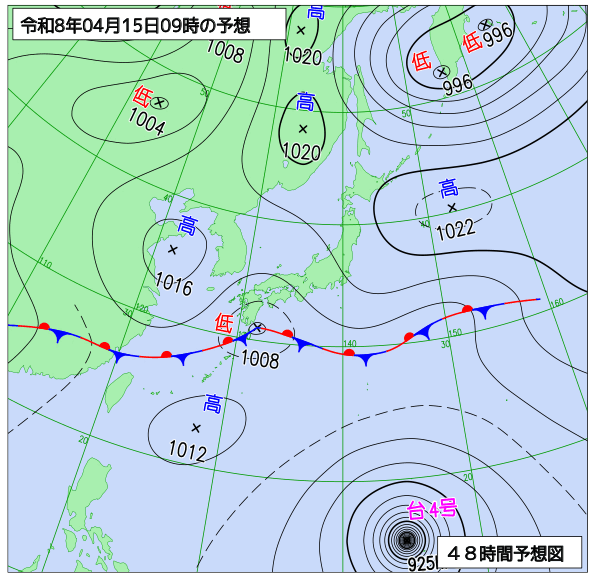 48時間天気予想図
