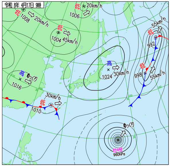今日の天気予想図