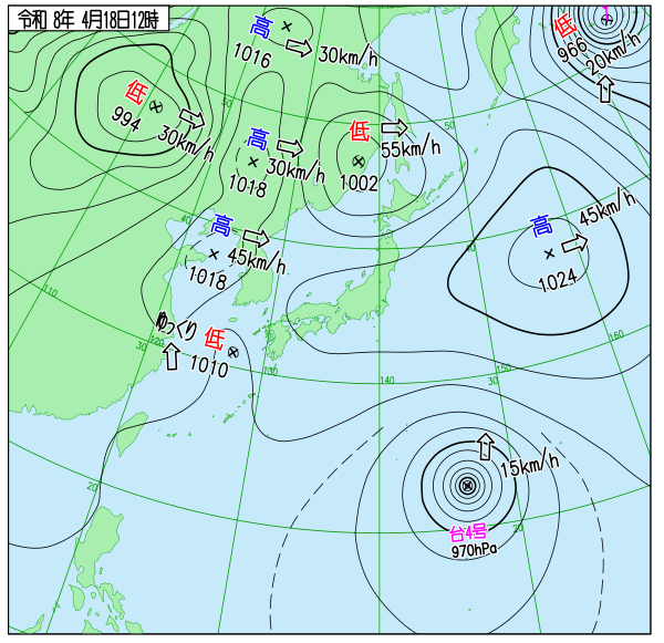 今日の天気予想図