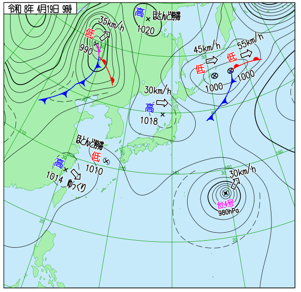 今日の天気予想図