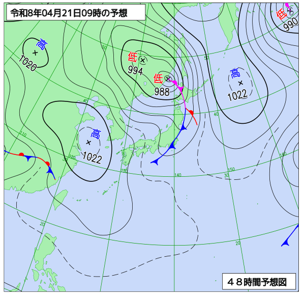 48時間天気予想図
