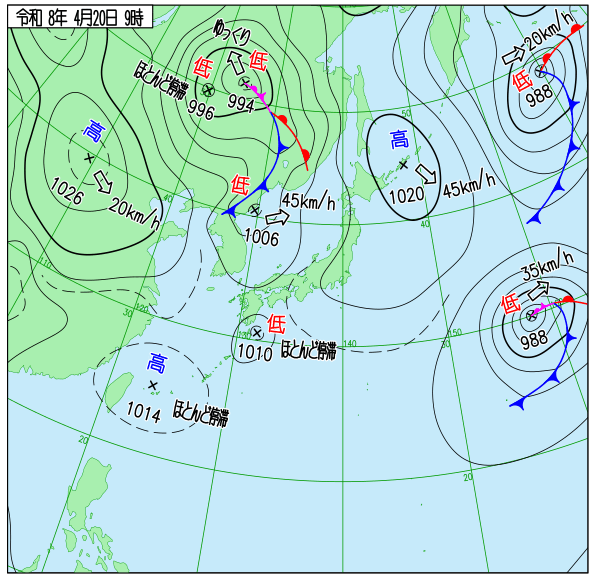 今日の天気予想図