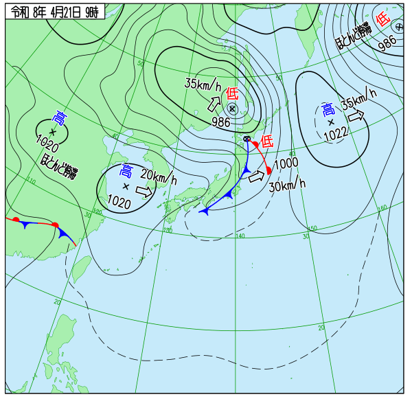 今日の天気予想図