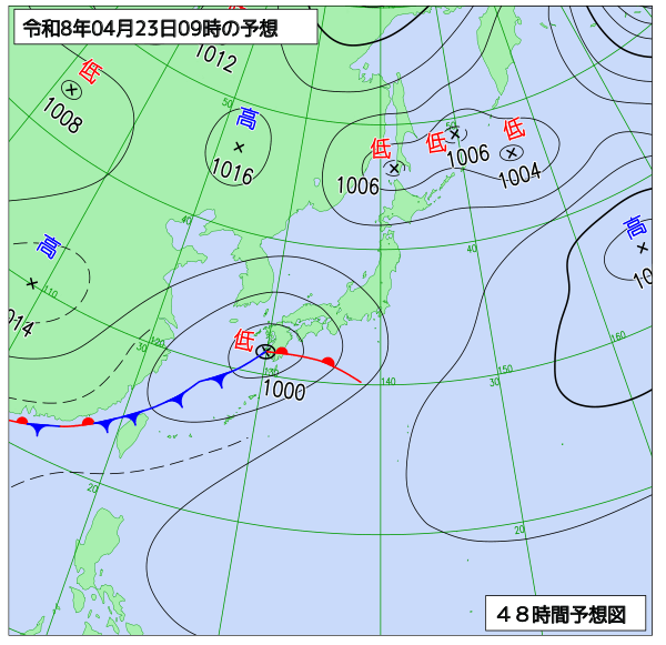48時間天気予想図