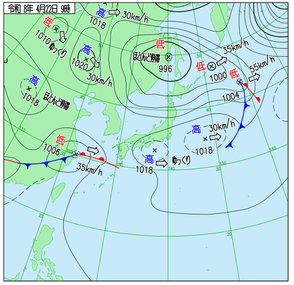 今日の天気予想図