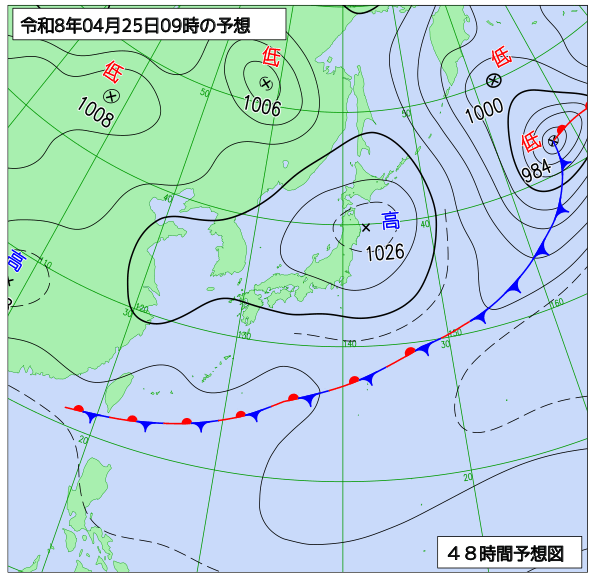 48時間天気予想図