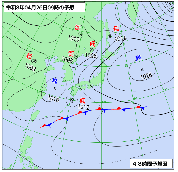 48時間天気予想図