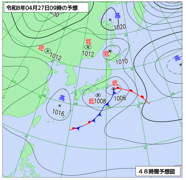 48時間天気予想図
