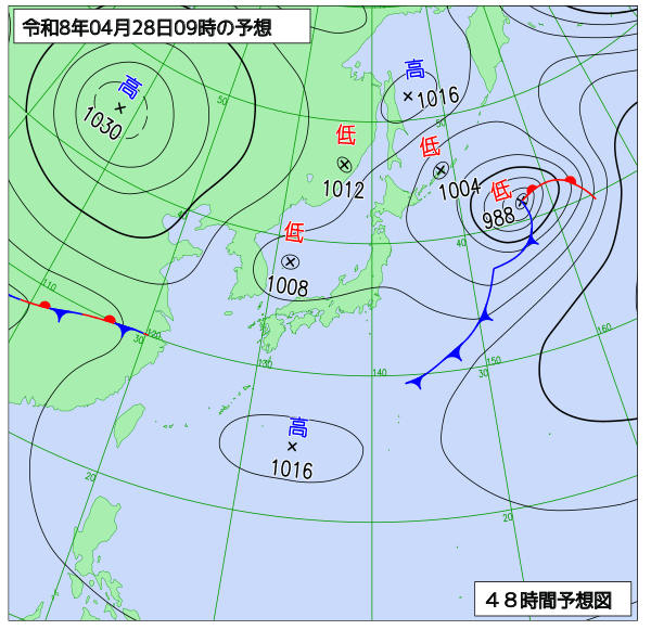 48時間天気予想図