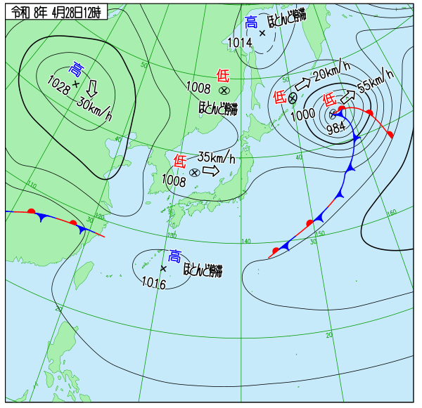 今日の天気予想図