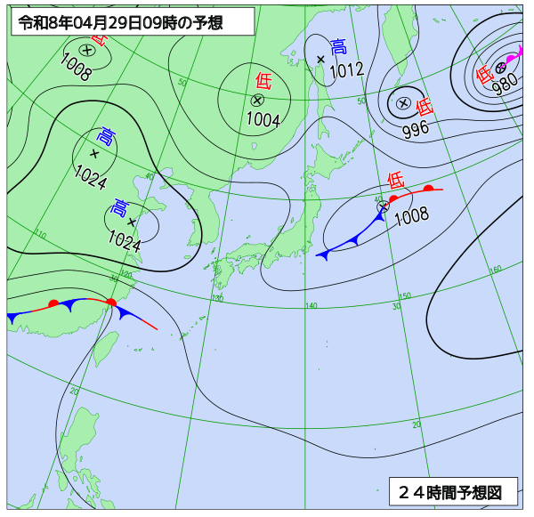 24時間天気予想図