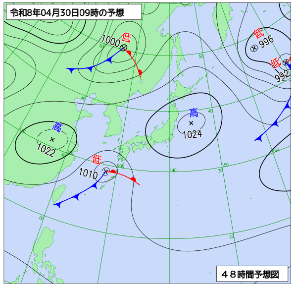 48時間天気予想図