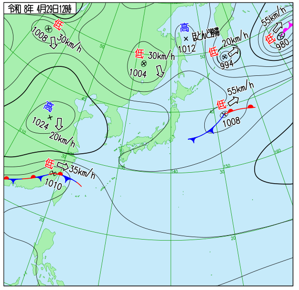 今日の天気予想図