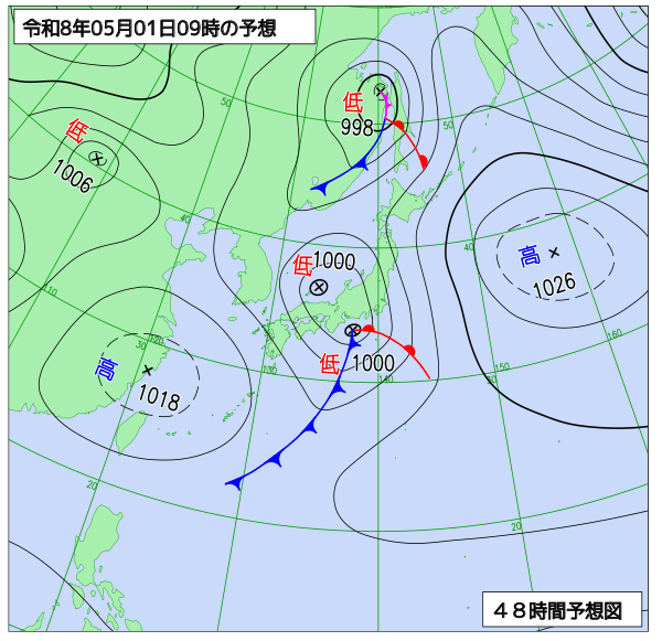 48時間天気予想図