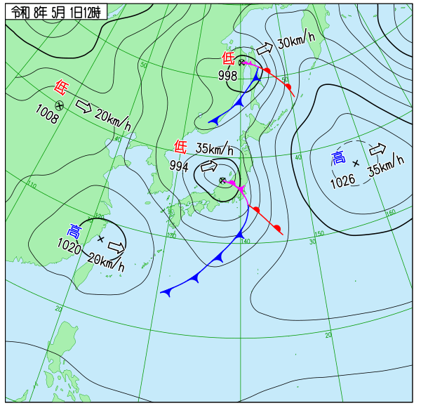 今日の天気予想図