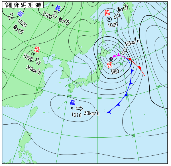 今日の天気予想図