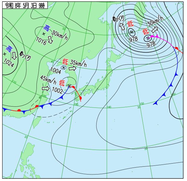 今日の天気予想図