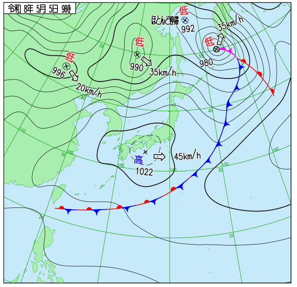 今日の天気予想図