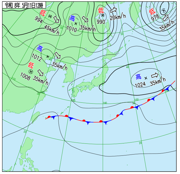 今日の天気予想図