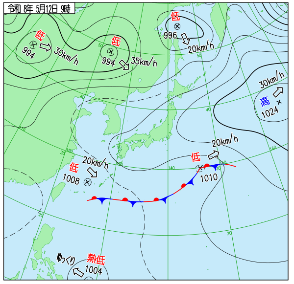 今日の天気予想図