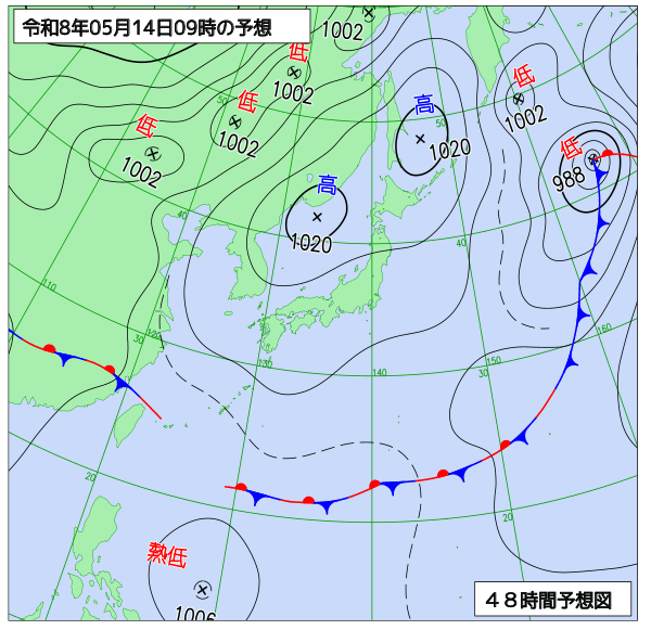 48時間天気予想図