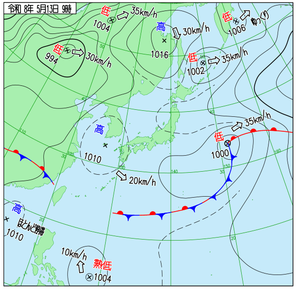 今日の天気予想図